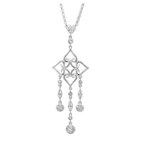 0.67 Ctw 18k White Gold Diamond Necklace