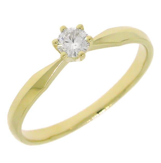 0.20 Ctw 14k Yellow Gold Round Brilliant Diamond Solitaire Engagement Ring