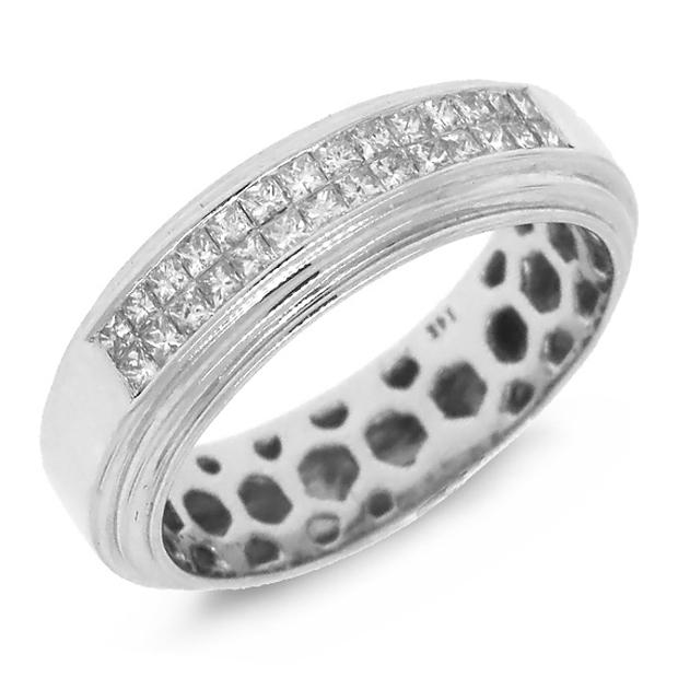 0.35 Ctw 14k White Gold Diamond Invisible Womens Band