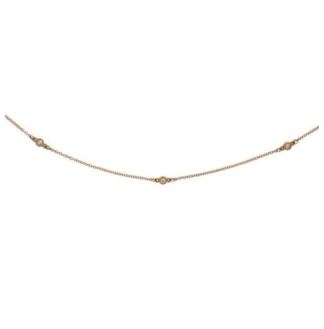 0.30 Ctw 14k Rose Gold 18" Diamonds By The Yard Chain