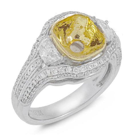 1.11 Ctw 18k Two-tone Gold Diamond Semi-mount Ring