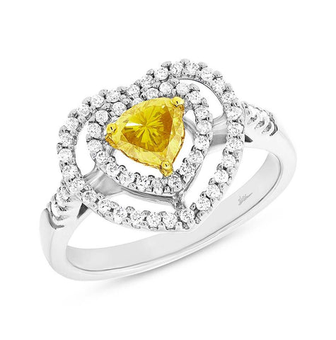 0.45 Ctw Heart Shape Center And 0.31 Ctw Side 18k White Gold Egl Certified Diamond Engagement Ring