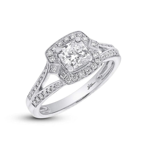 1.02 Ctw 14k White Gold Gia Certified Radiant Cut Diamond Engagement Ring