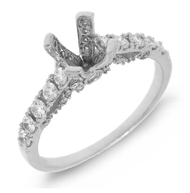 0.75 Ctw 14k White Gold Diamond Semi-mount Ring