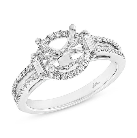 0.38 Ctw 18k White Gold Diamond Semi-mount Ring