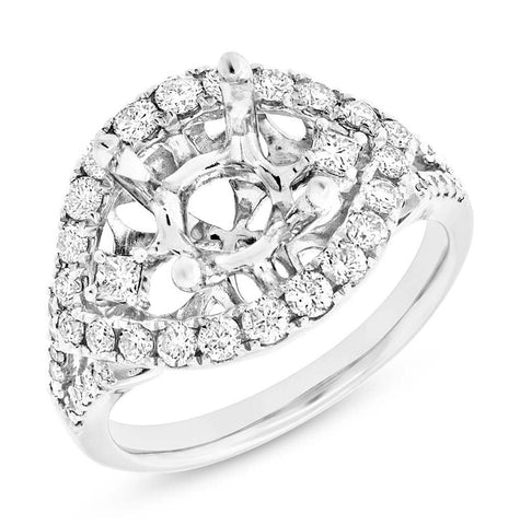 1.00 Ctw 18k White Gold Diamond Semi-mount Ring