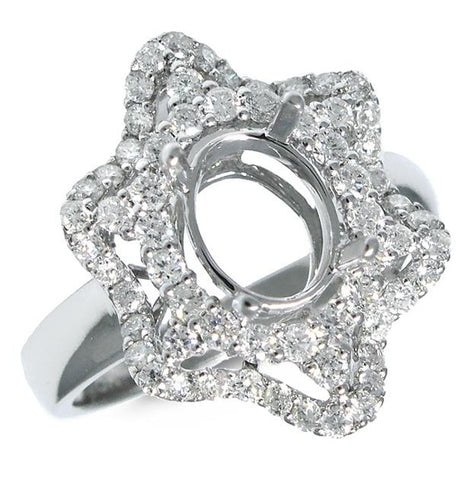 0.81 Ctw 18k White Gold Diamond Semi-mount Ring