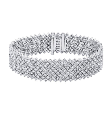 12.55 Ctw 18k White Gold Diamond Womens Bracelet