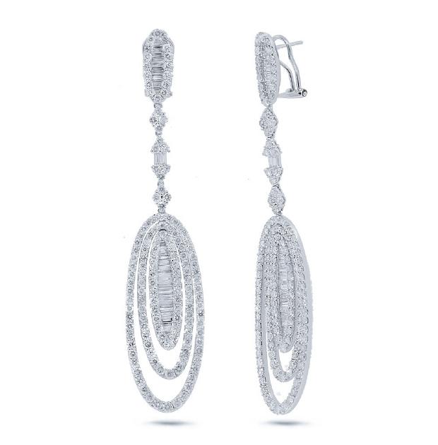 9.41 Ctw 18k White Gold Diamond Earring