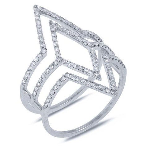 0.46 Ctw 14k White Gold Diamond Womens Ring