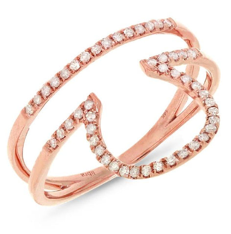 0.19 Ctw 14k Rose Gold Diamond Zodiac Libra Ring