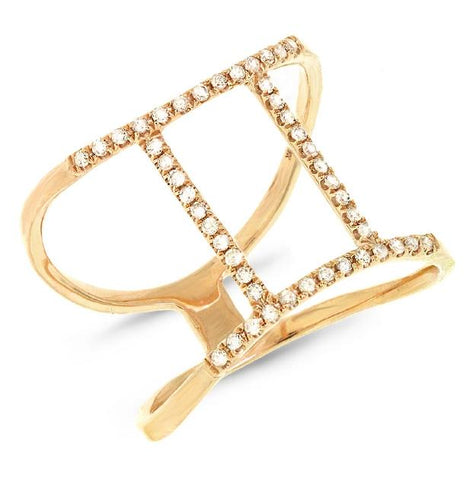 0.18 Ctw 14k Yellow Gold Diamond Zodiac Gemini Ring