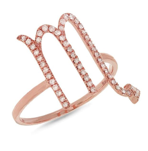 0.21 Ctw 14k Rose Gold Diamond Zodiac Scorpio Ring