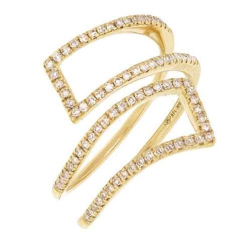 0.24 Ctw 14k Yellow Gold Diamond Womens Ring