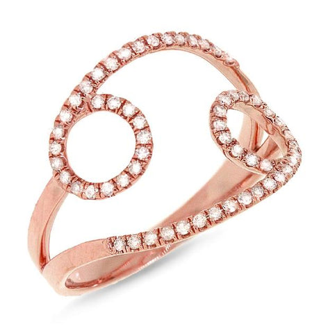 0.23 Ctw 14k Rose Gold Diamond Zodiac Cancer Ring