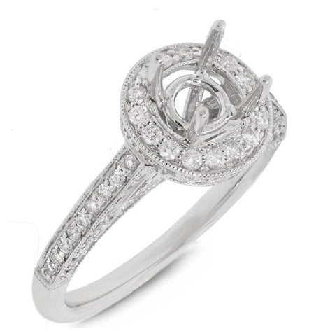 0.75 Ctw 14k White Gold Diamond Semi-mount Ring