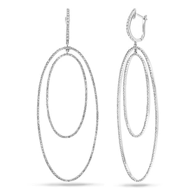 1.53 Ctw 14k White Gold Diamond Dangle Earring