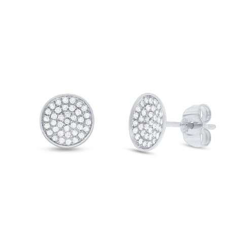 0.19 Ctw 14k White Gold Diamond Pave Stud Earring