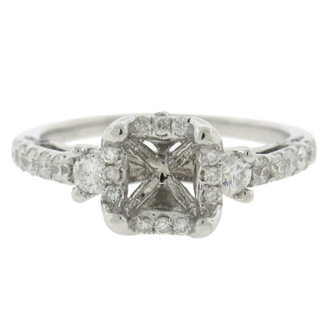 0.46 Ctw 18k White Gold Diamond Semi-mount Ring