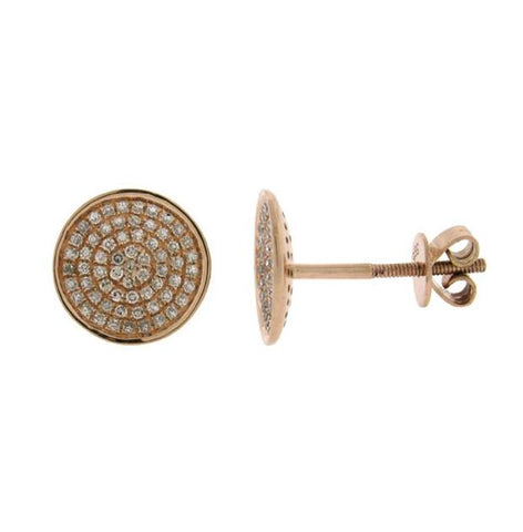 0.31 Ctw 14k Rose Gold Diamond Pave Stud Earring