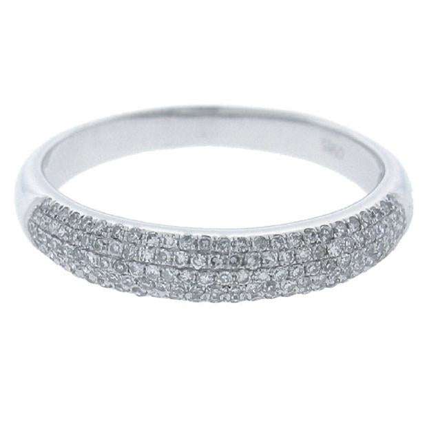 0.35 Ctw 14k White Gold Diamond Womens Pave Band Size 5