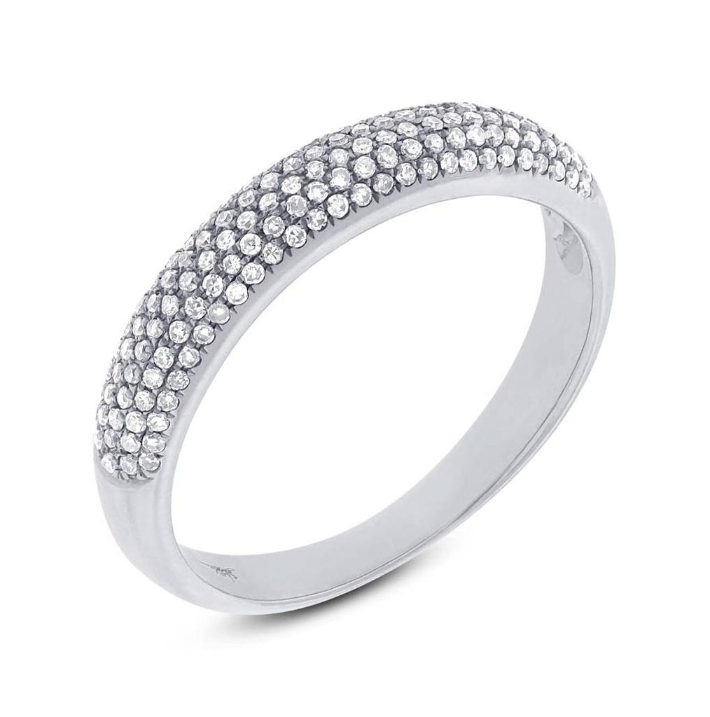 0.35 Ctw 14k White Gold Diamond Womens Pave Band Size 7