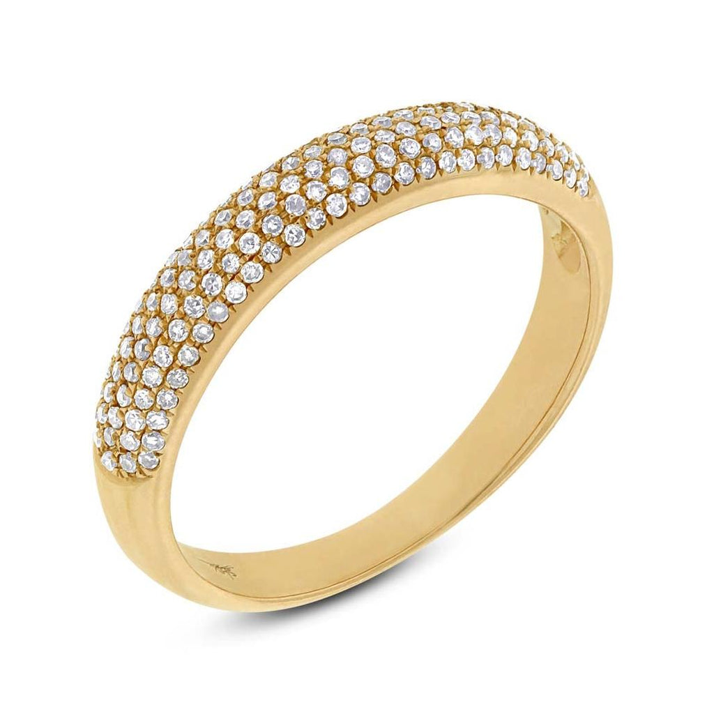 0.35 Ctw 14k Yellow Gold Diamond Womens Pave Band Size 7