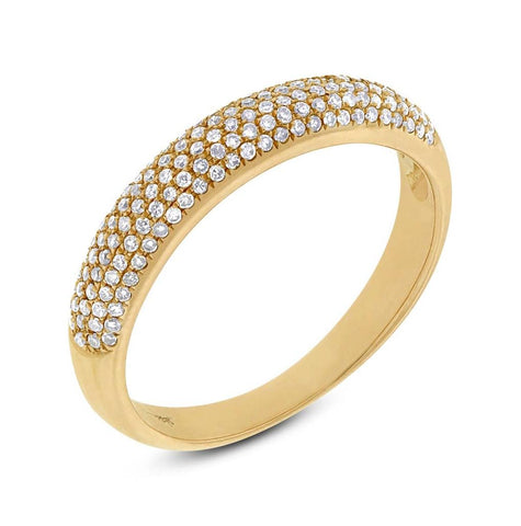 0.35 Ctw 14k Yellow Gold Diamond Womens Pave Band Size 7