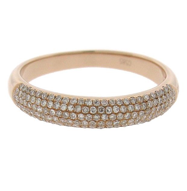 0.35 Ctw 14k Rose Gold Diamond Womens Pave Band Size 5