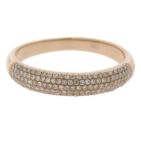 0.35 Ctw 14k Rose Gold Diamond Womens Pave Band Size 5