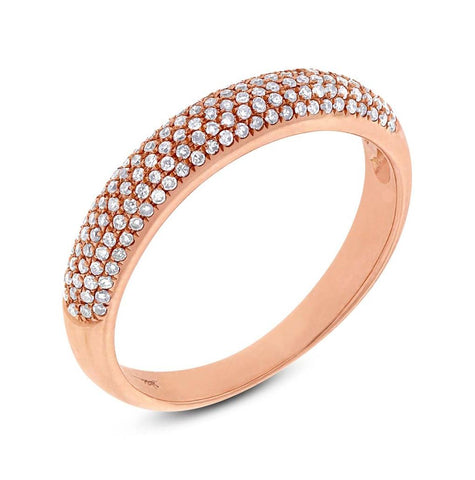 0.35 Ctw 14k Rose Gold Diamond Womens Pave Band Size 7