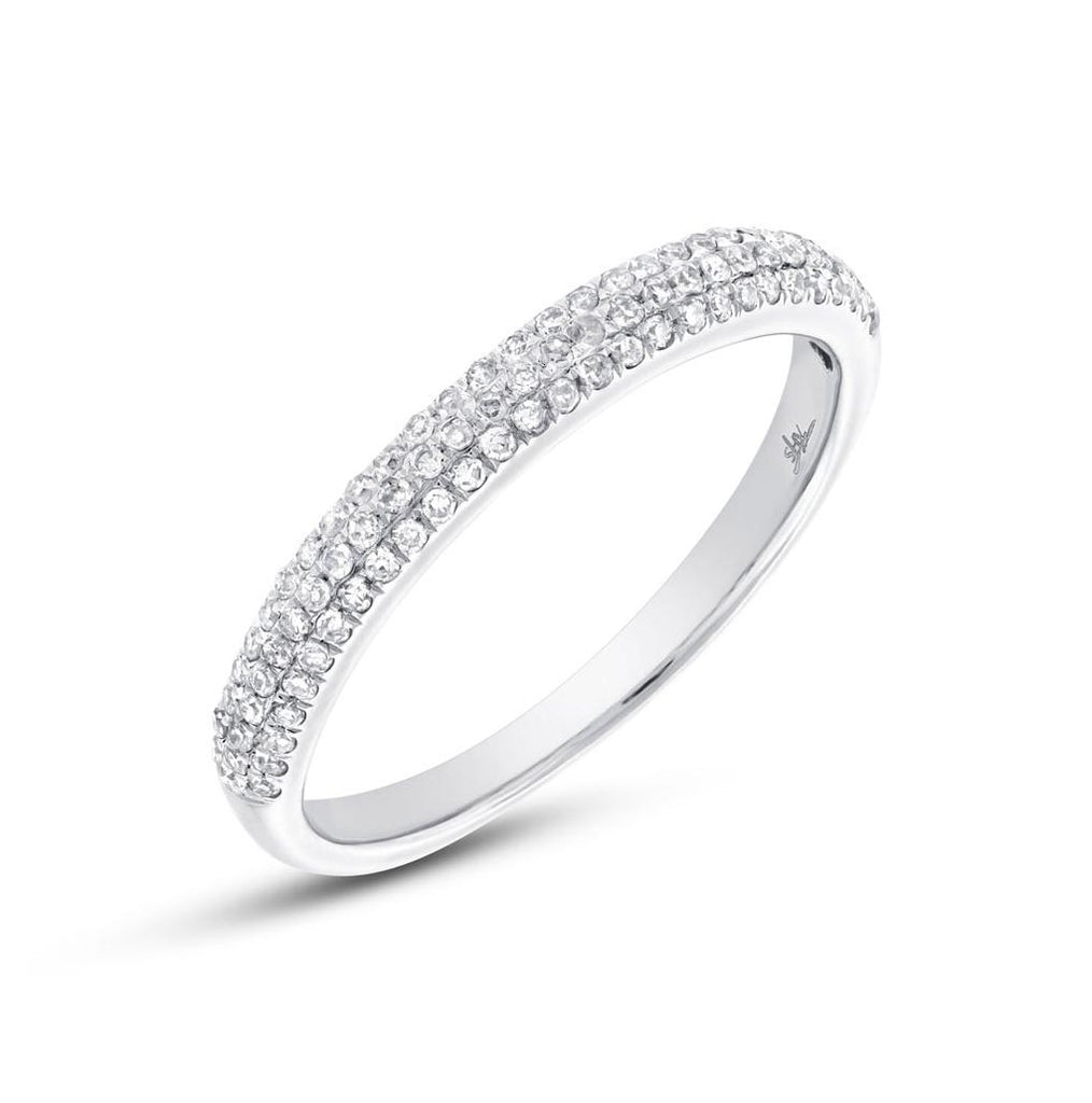 0.30 Ctw 18k White Gold Diamond Womens Pave Band
