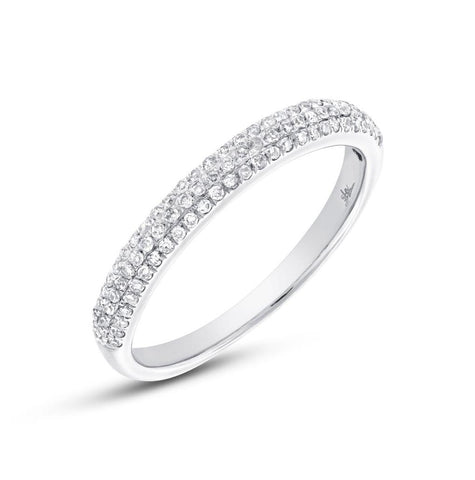 0.30 Ctw 18k White Gold Diamond Womens Pave Band