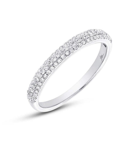 0.30 Ctw 14k White Gold Diamond Womens Pave Band Size 6.5