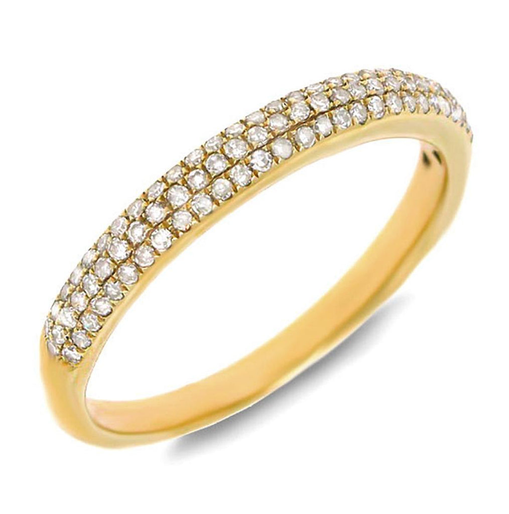 0.30 Ctw 14k Yellow Gold Diamond Womens Pave Band Size 6