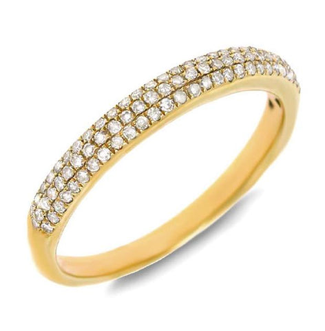 0.30 Ctw 14k Yellow Gold Diamond Womens Pave Band