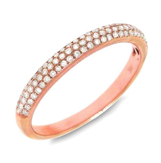 0.30 Ctw 14k Rose Gold Diamond Womens Pave Band