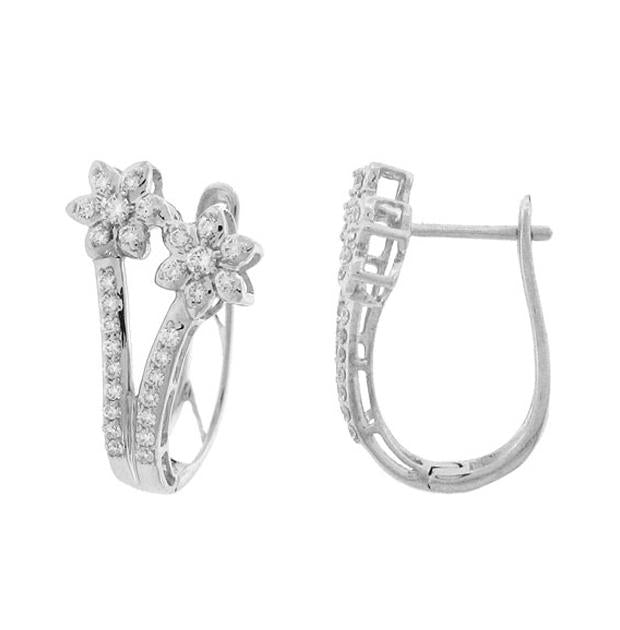 0.50 Ctw 18k White Gold Diamond Earring