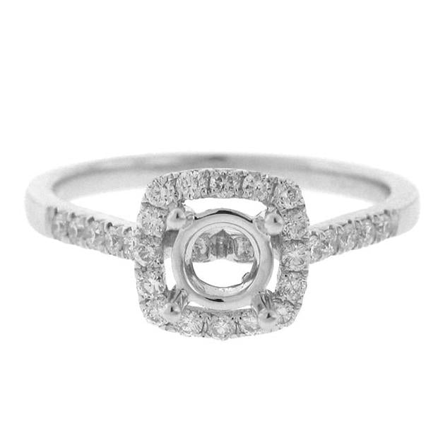 0.30 Ctw 18k White Gold Diamond Semi-mount Ring