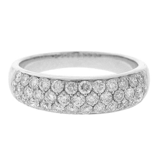 0.85 Ctw 14k White Gold Diamond Womens Pave Band