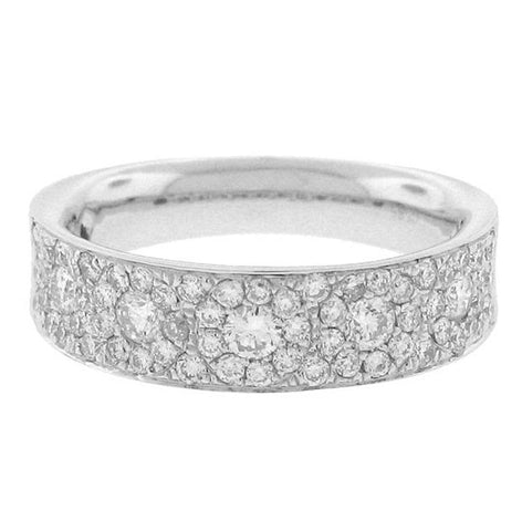 0.80 Ctw 14k White Gold Diamond Womens Band