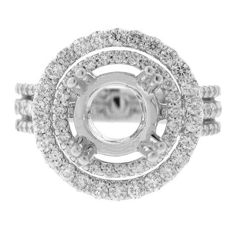 1.35 Ctw 18k White Gold Diamond Semi-mount Ring