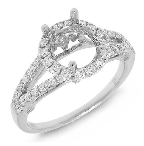 0.50 Ctw 18k White Gold Diamond Semi-mount Ring