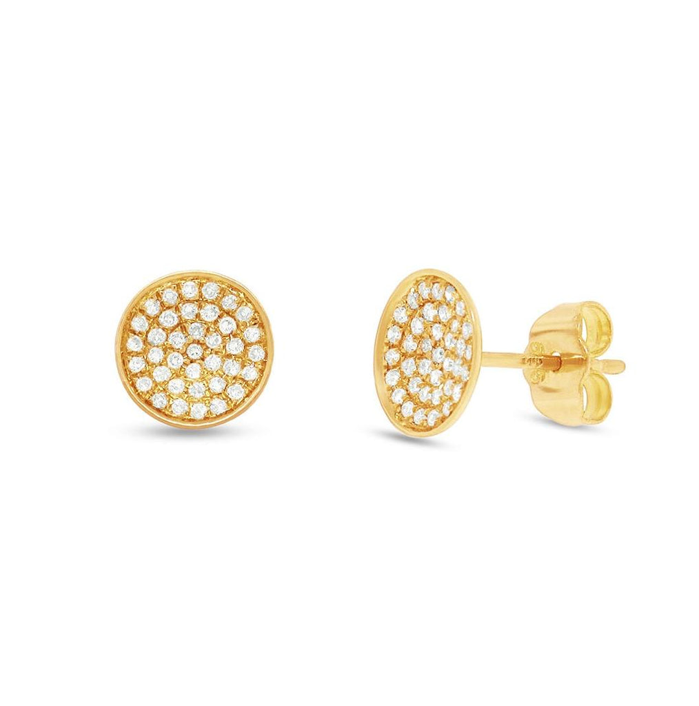 0.19 Ctw 14k Yellow Gold Diamond Pave Stud Earring