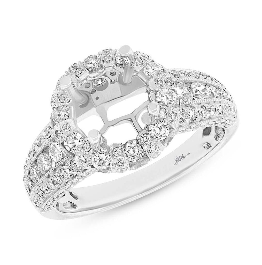 1.80 Ctw 14k White Gold Diamond Semi-mount Ring