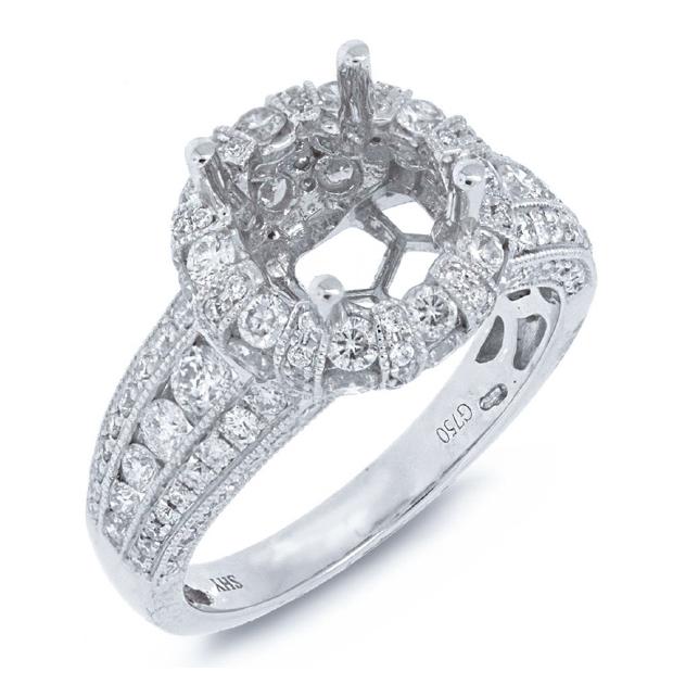 1.80 Ctw 18k White Gold Diamond Semi-mount Ring