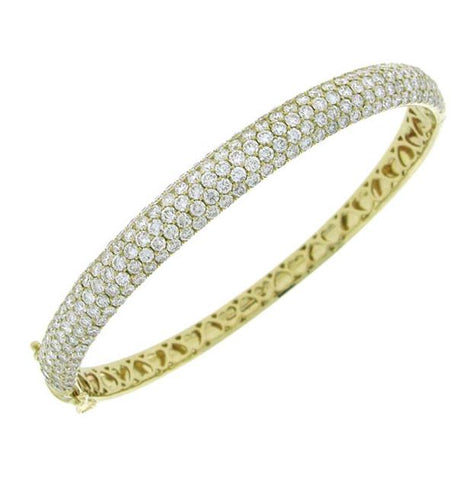 5.25 Ctw 14k Yellow Gold Diamond Bangle Bracelet