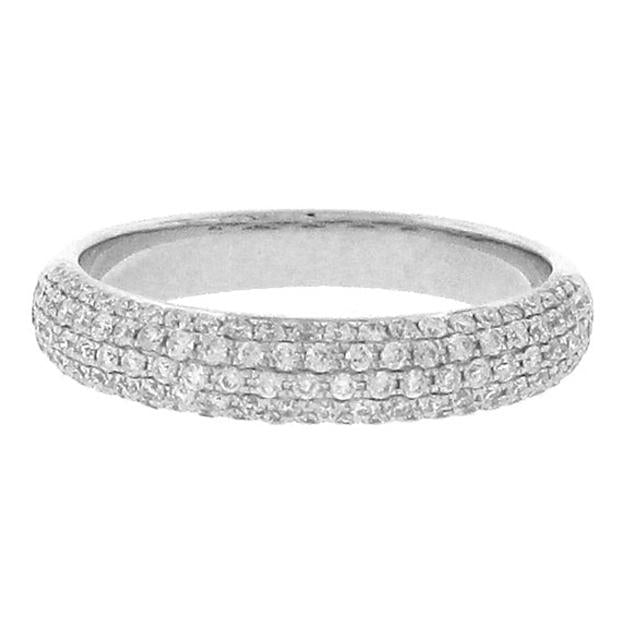 0.65 Ctw 14k White Gold Diamond Womens Pave Band