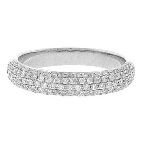 0.65 Ctw 14k White Gold Diamond Womens Pave Band