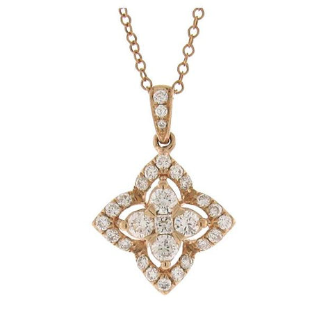 0.55 Ctw 14k Rose Gold Diamond Pendant Necklace With 18 Inch Chain